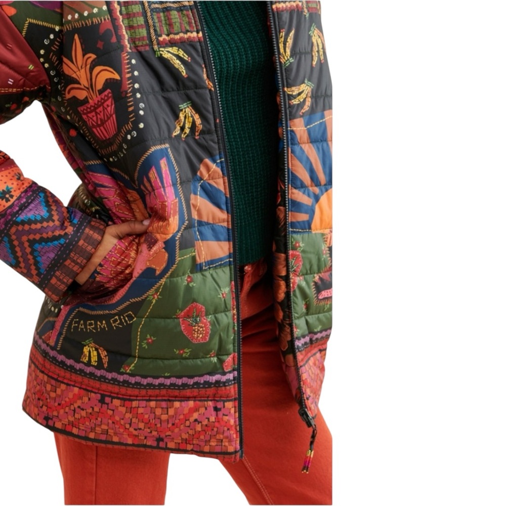 NWT FARM RIO Crazy Mix Reversible Puffer Jacket L - Picture 7 of 13